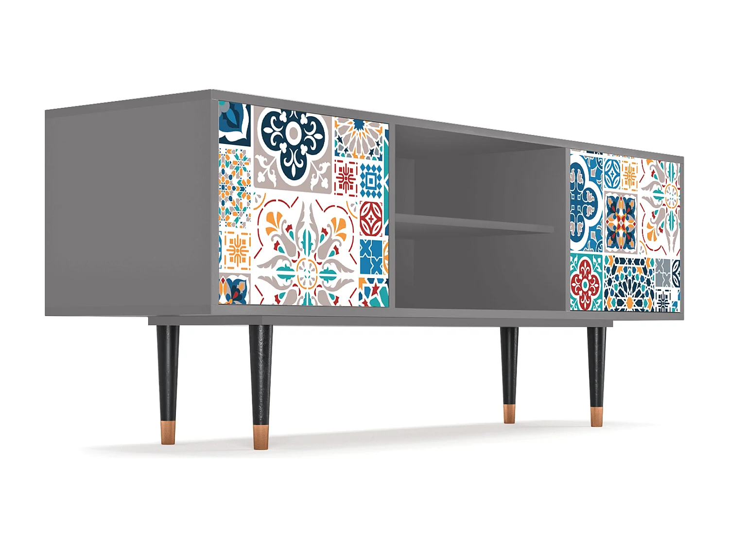 Meuble TV - 170х69х48 cm - T2 - Moroccan Market, Gris