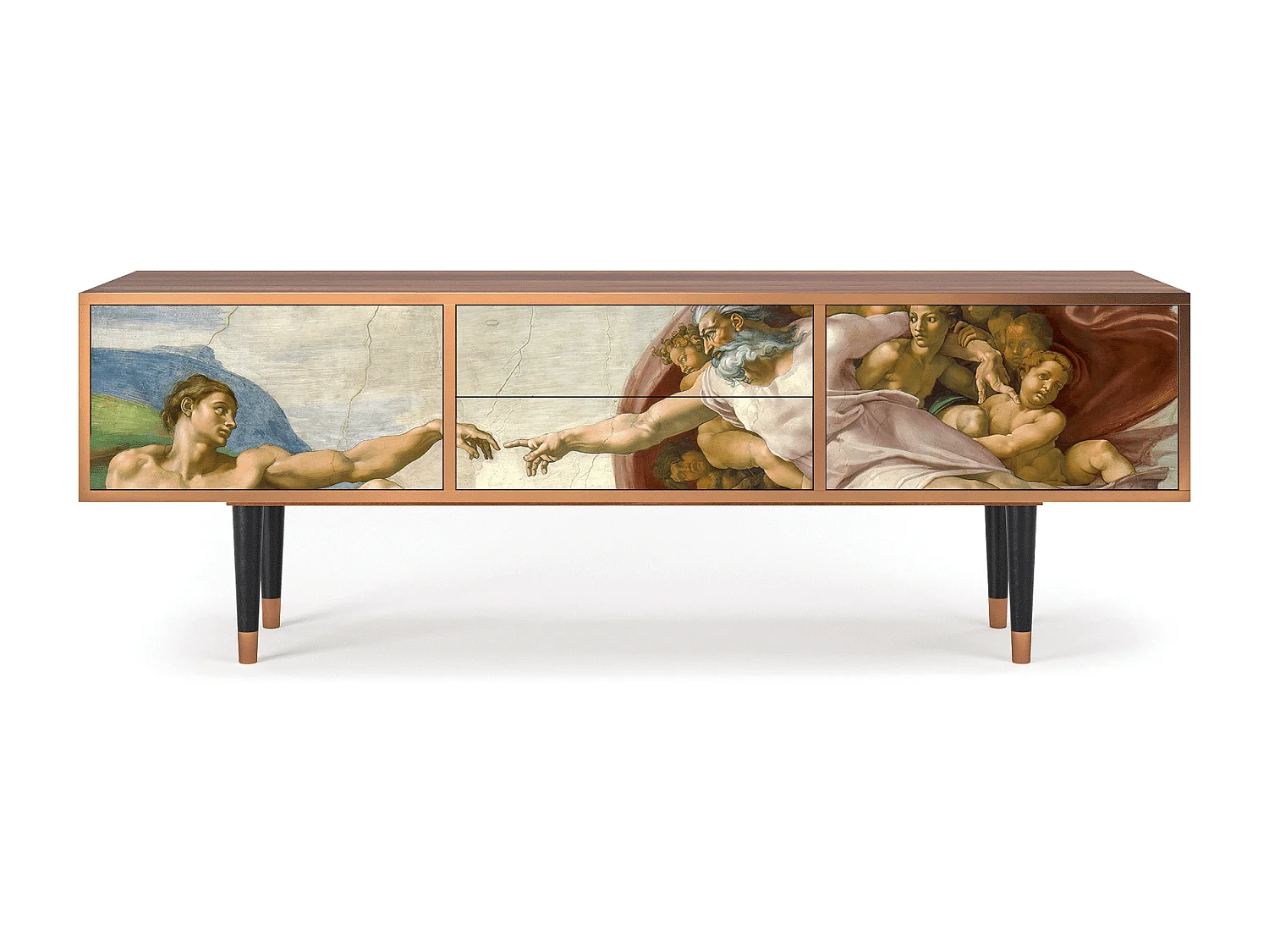 Meuble TV - 170х59х48 cm - T4 - The Creation of Adam, Noyer