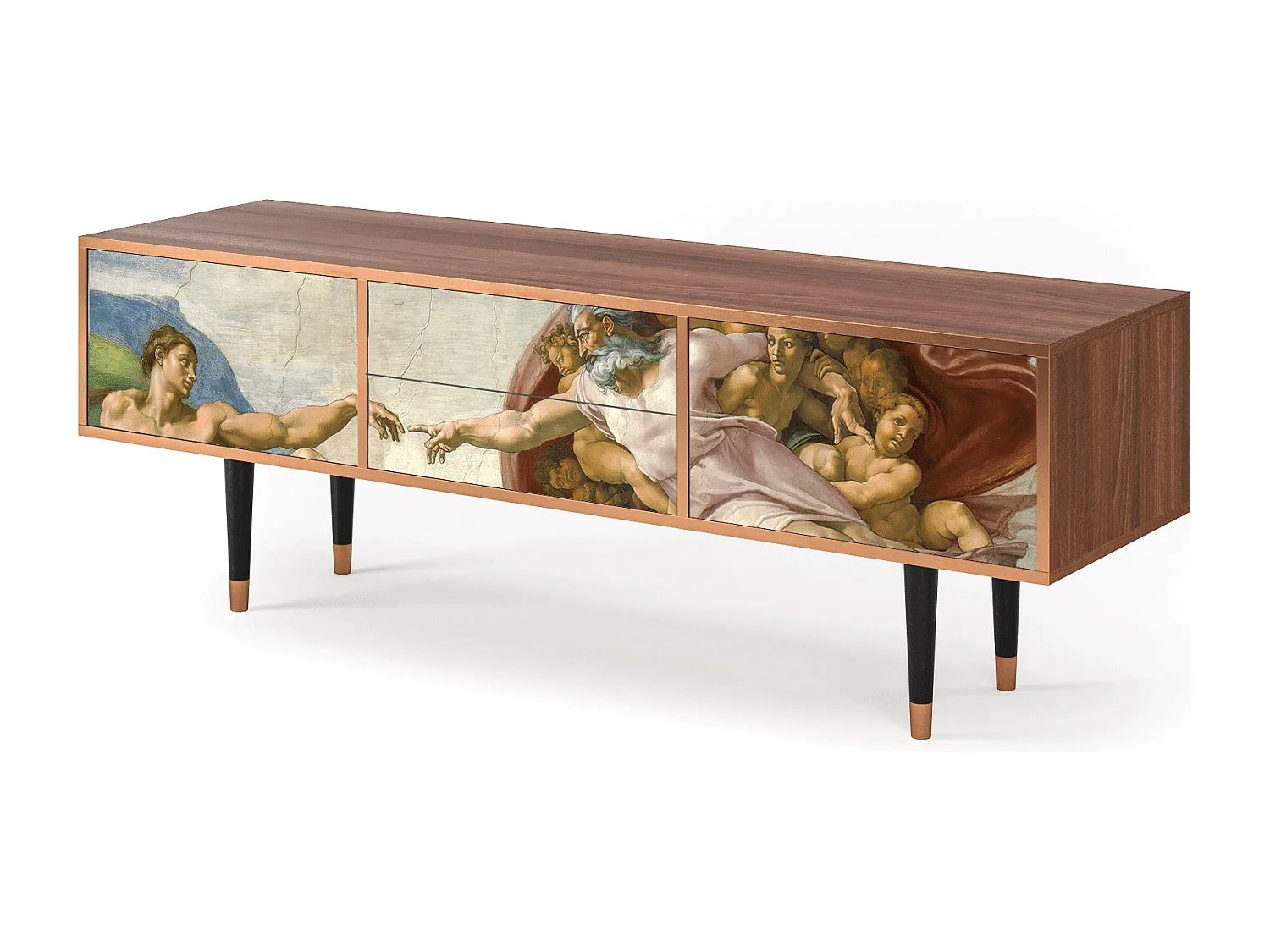Meuble TV - 170х59х48 cm - T4 - The Creation of Adam, Noyer
