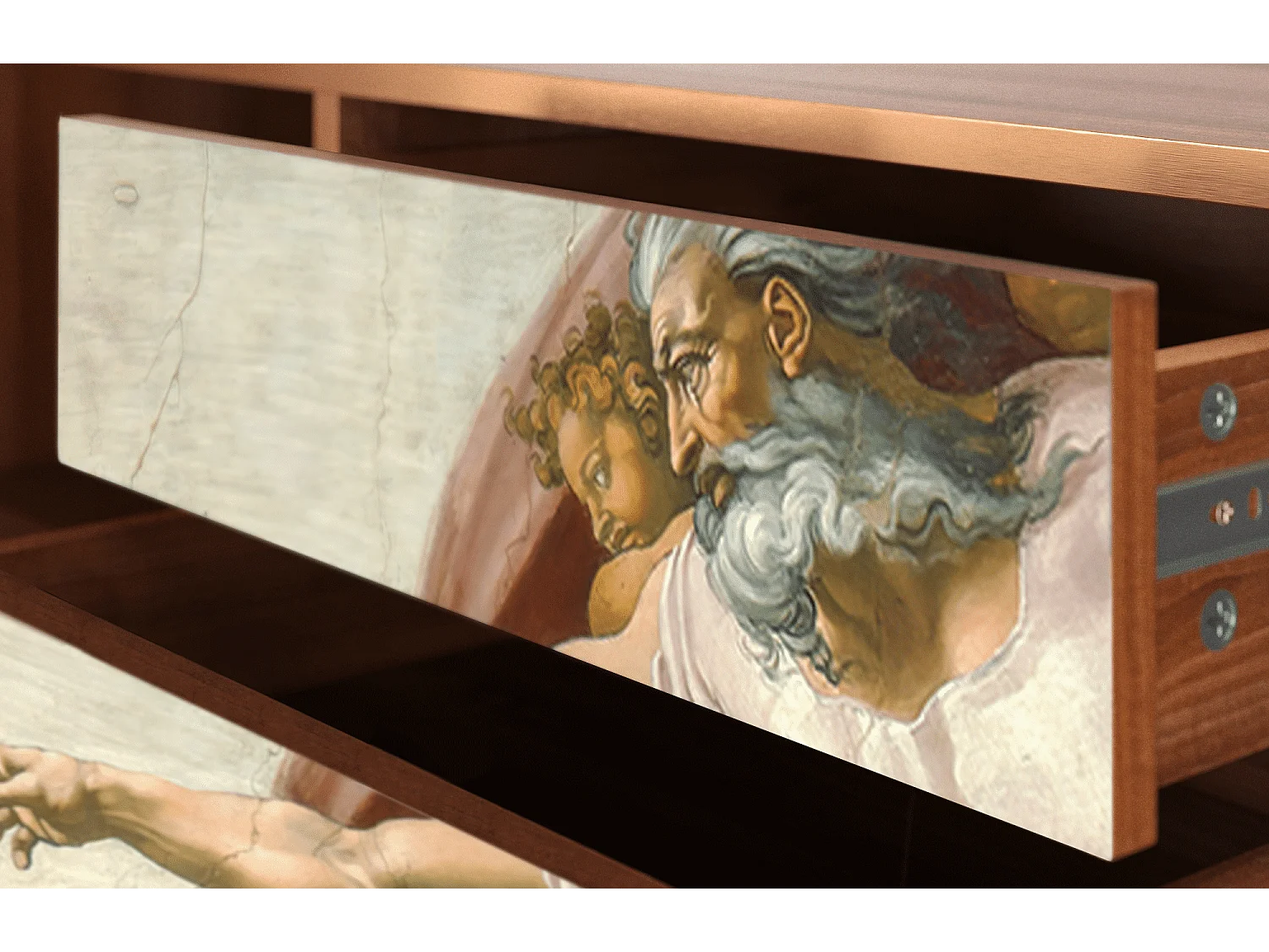 TV-meubel - 170х59х48 cm - T4 - The Creation of Adam, Walnoot