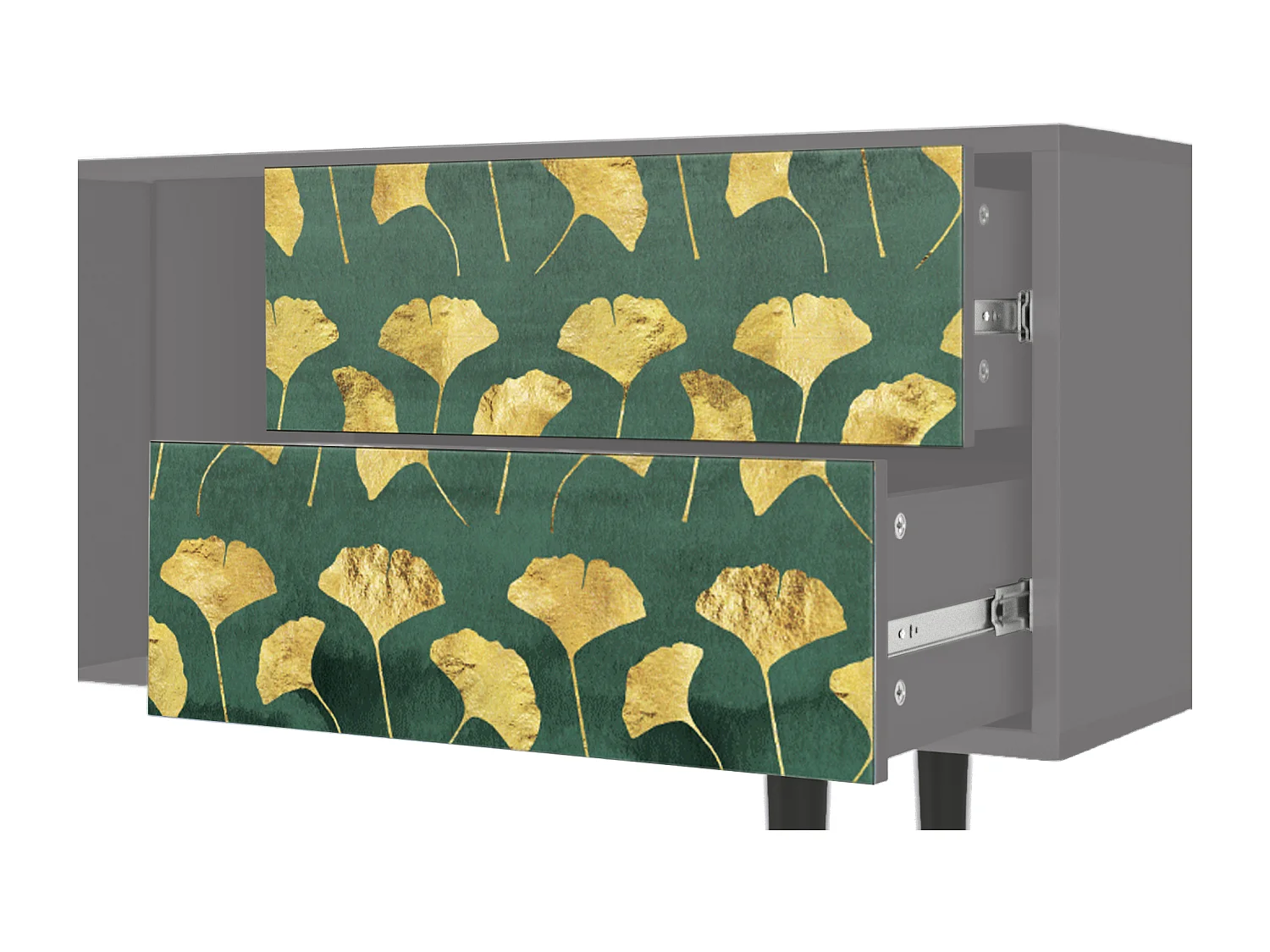 Szafka RTV - 170х69х48 cm - T1 - Gingko leaves, Szary