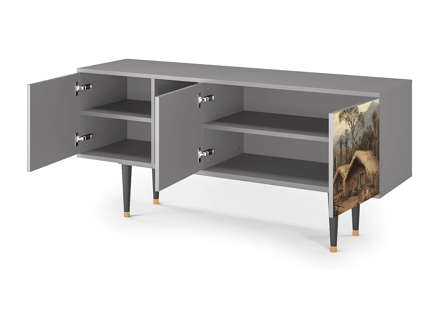 TV-meubel - 150х69х41 cm - T5 - View Across the Plains , Grijs