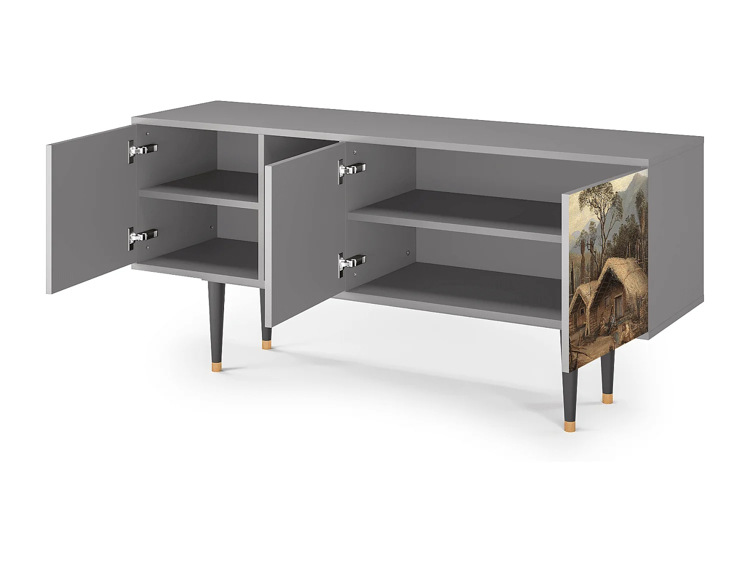 Meuble TV - 150х69х41 cm - T5 - View Across the Plains , Gris