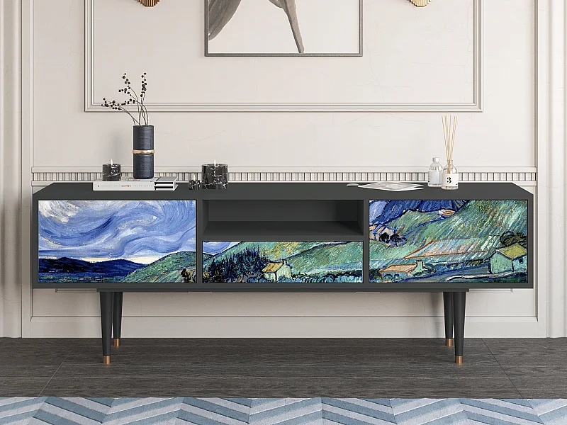 Meuble TV - 170х59х41 cm - T6 - Landscape, Anthracite