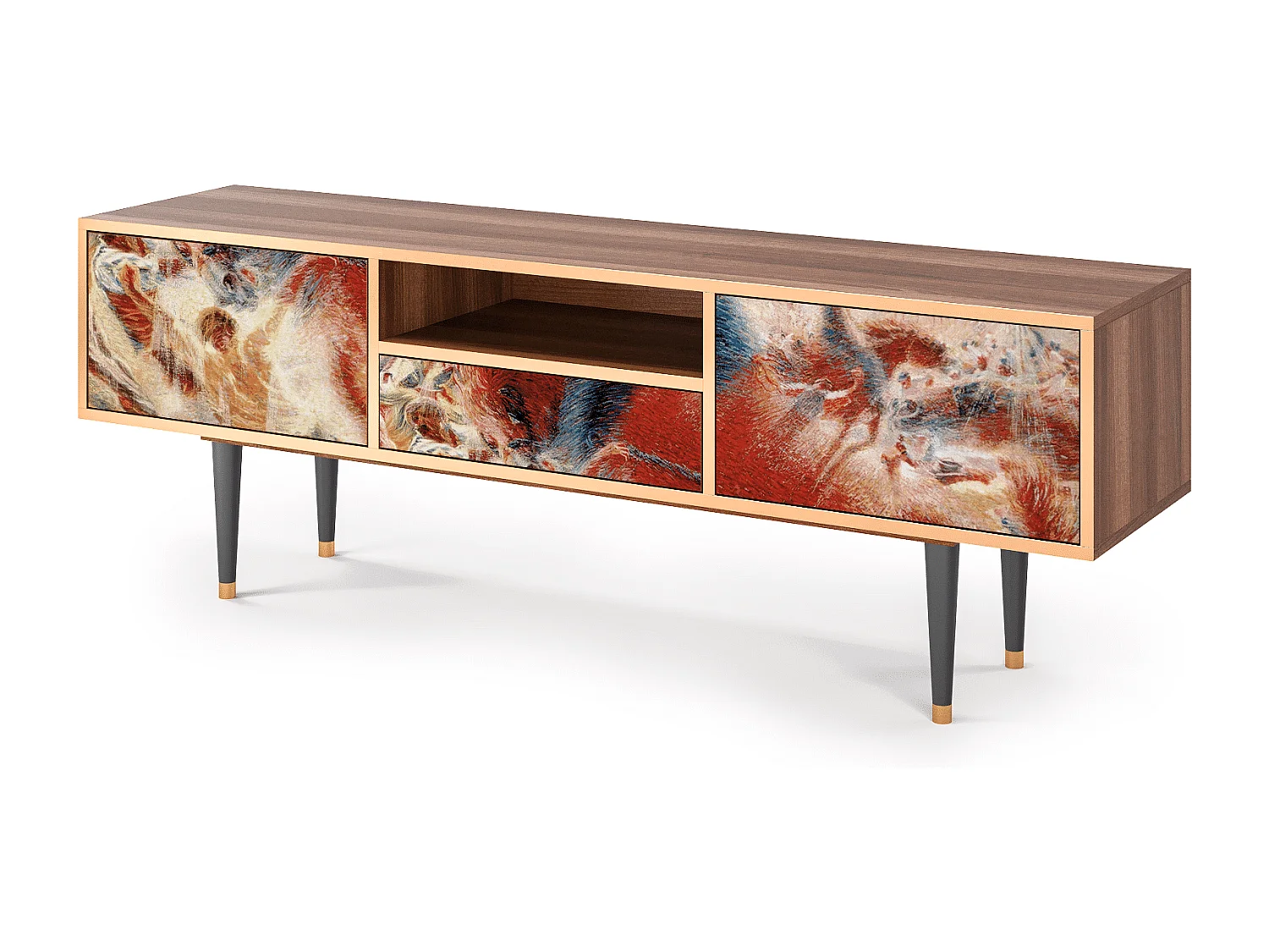 Meuble TV - 170х59х41 cm - T6 - The City Rises, Noyer