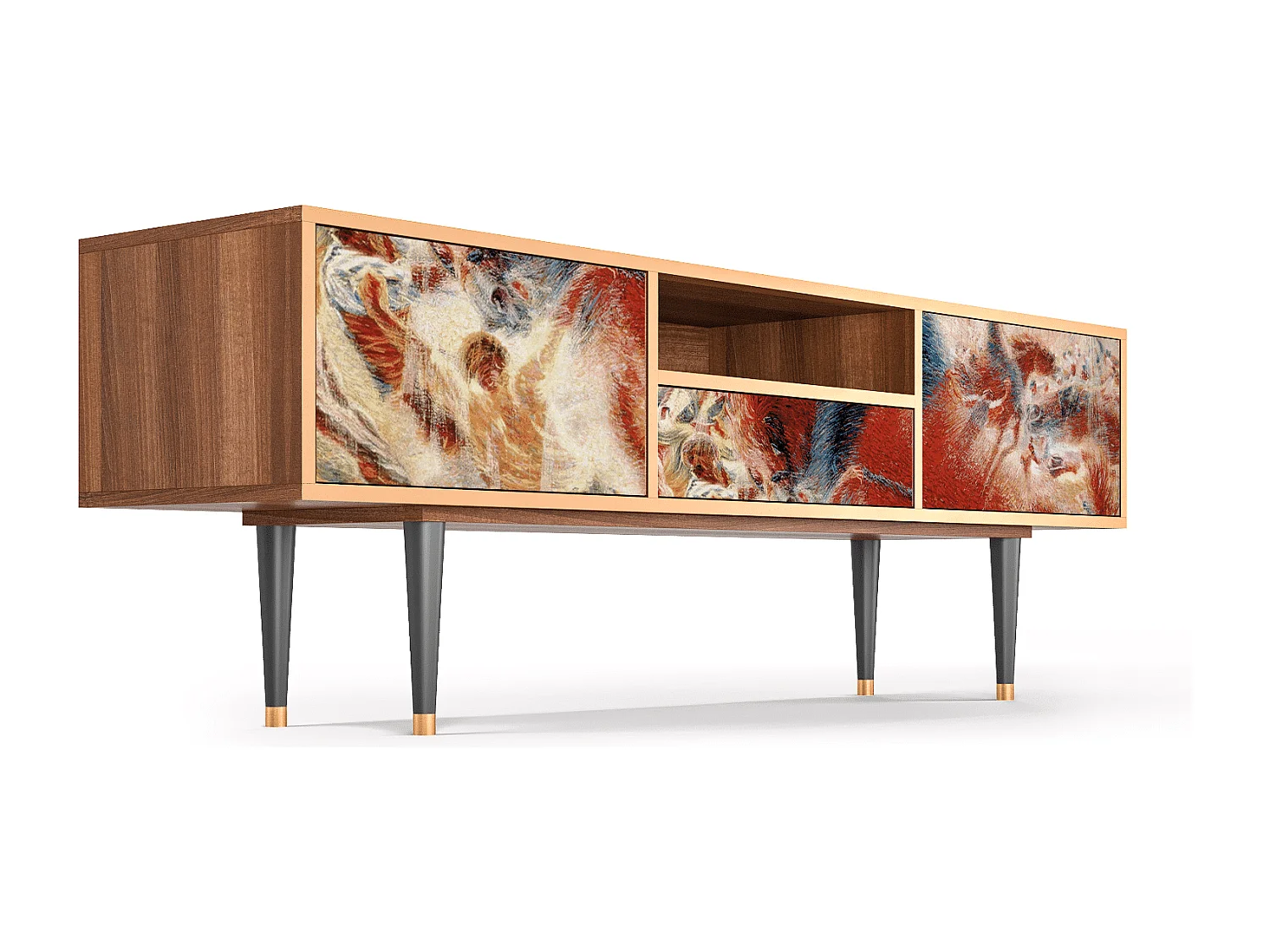 Meuble TV - 170х59х41 cm - T6 - The City Rises, Noyer