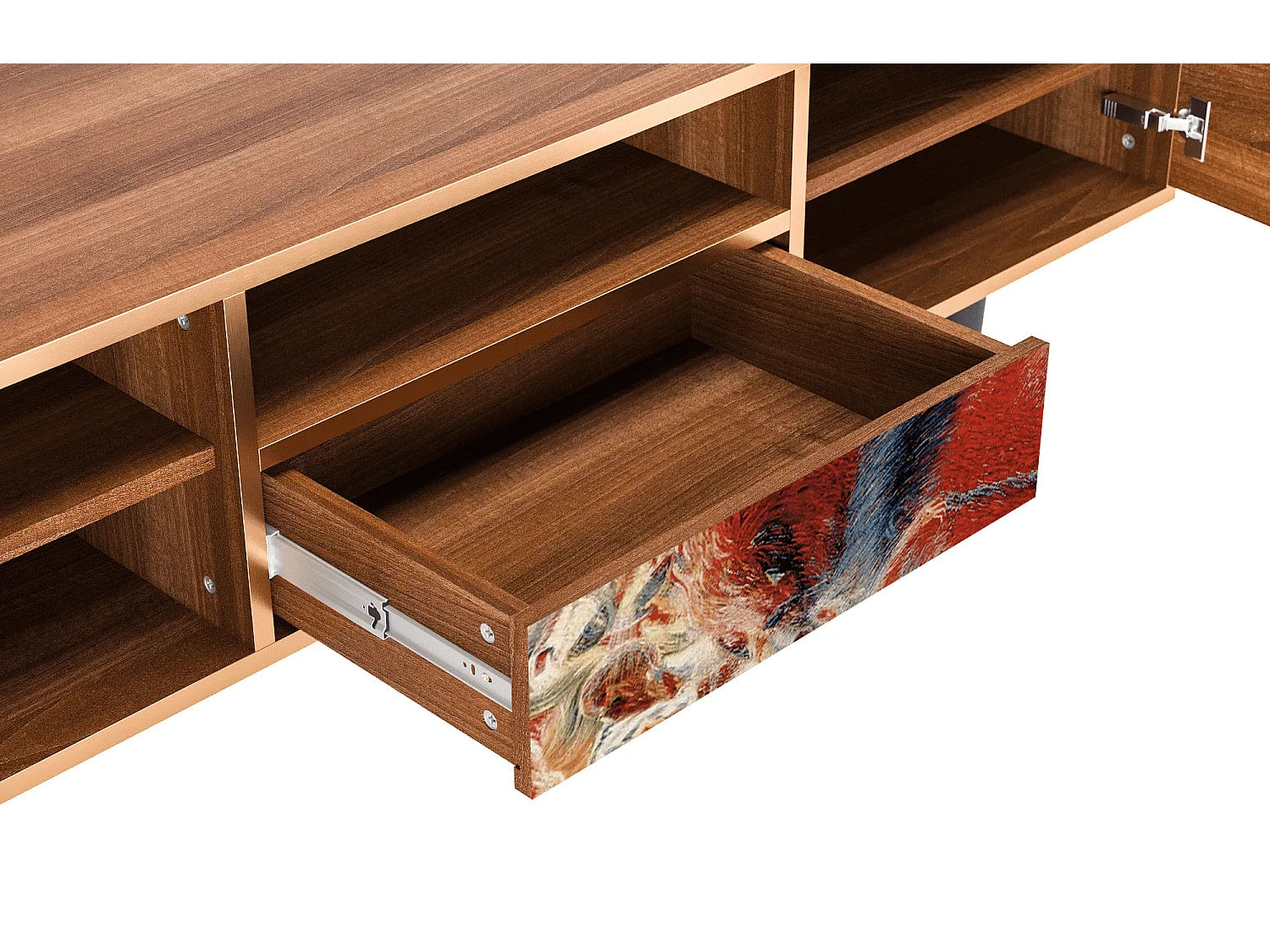 Meuble TV - 170х59х41 cm - T6 - The City Rises, Noyer