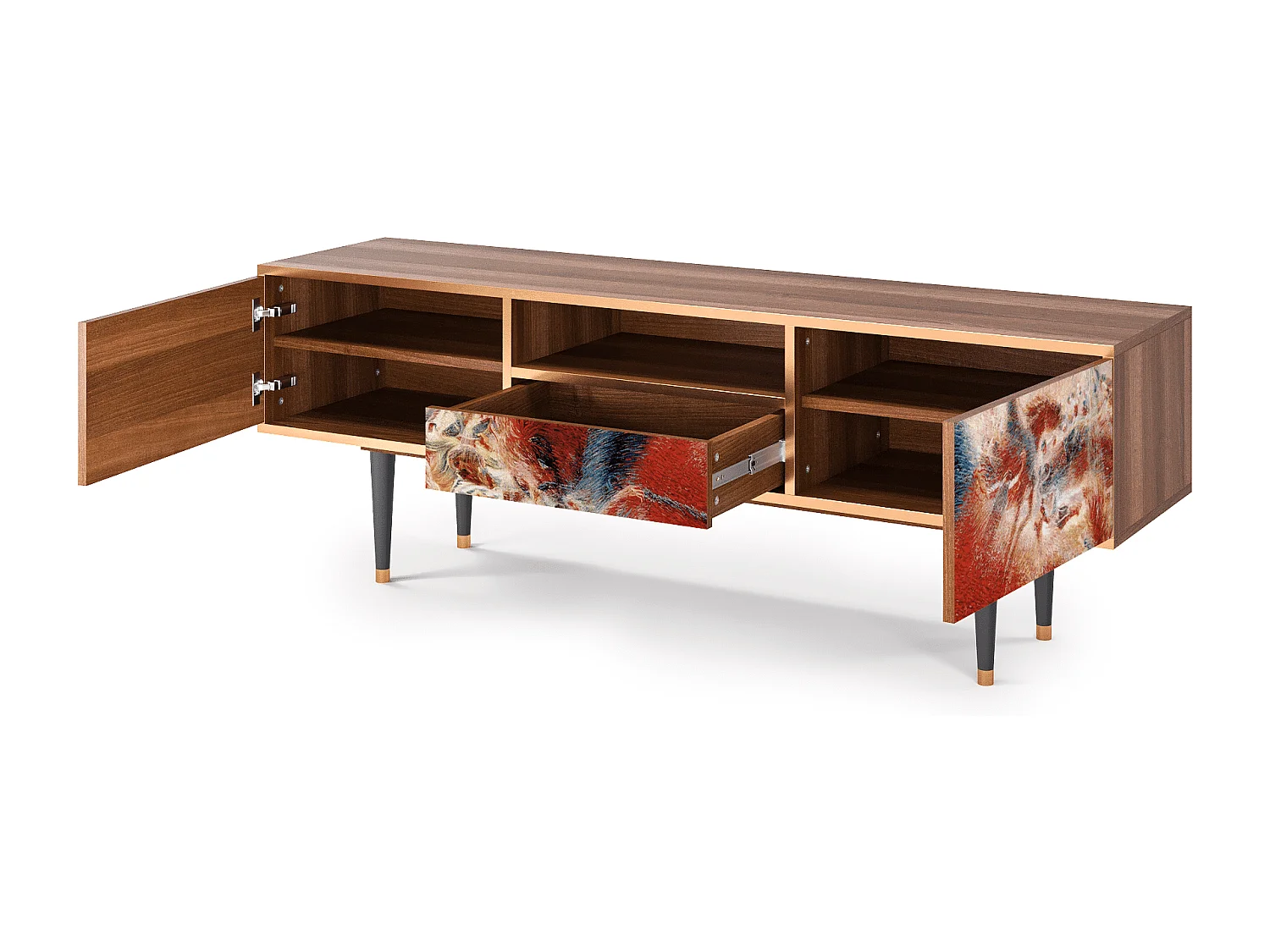 Meuble TV - 170х59х41 cm - T6 - The City Rises, Noyer