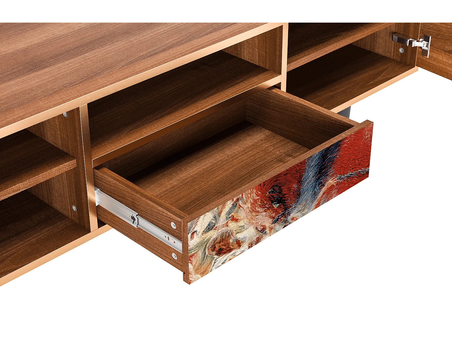 TV-Möbel - 170х59х41 cm - T6 - The City Rises, Walnuss