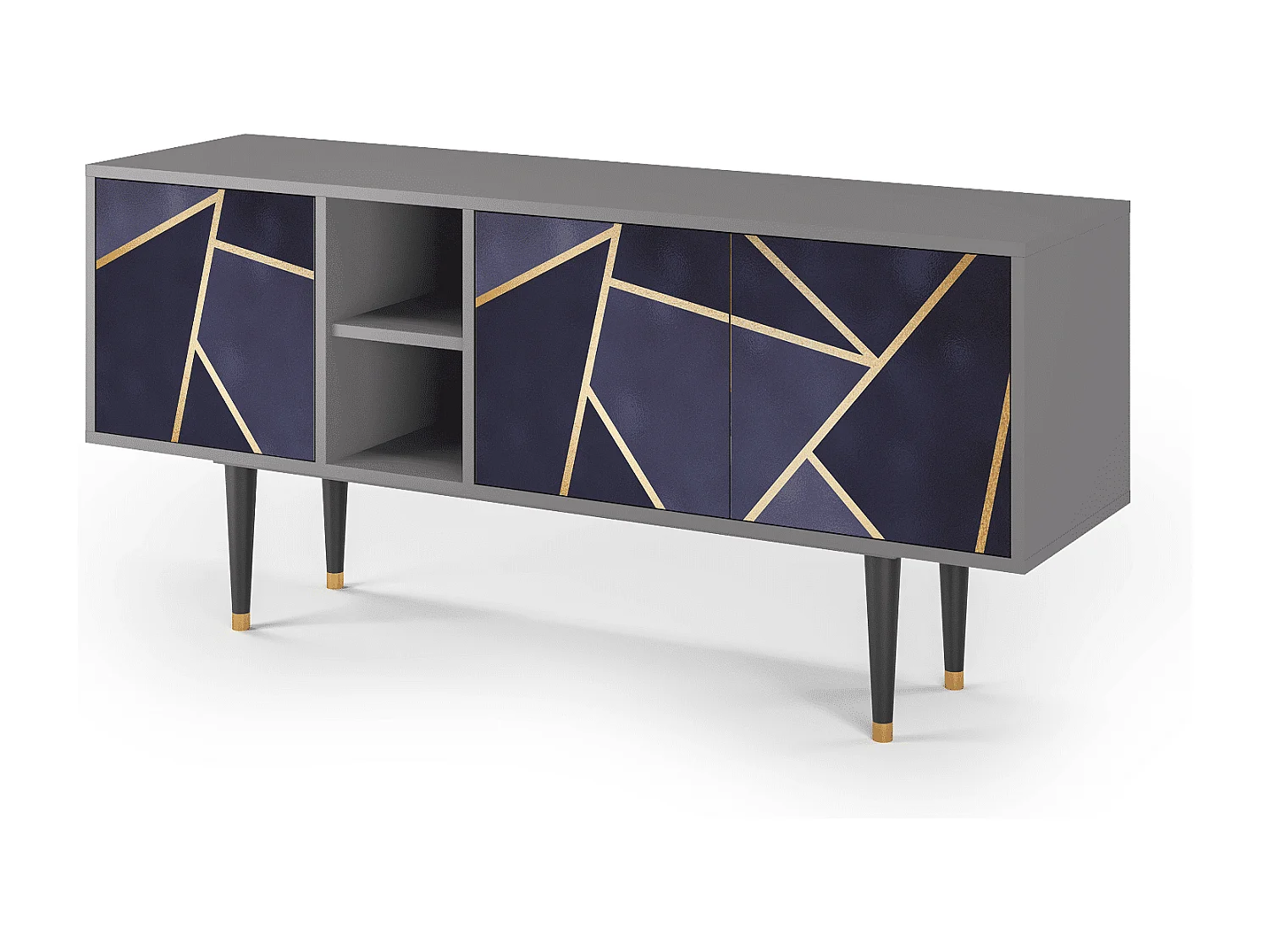 Szafka RTV - 150х69х41 cm - T5 - The Amethyst, Szary