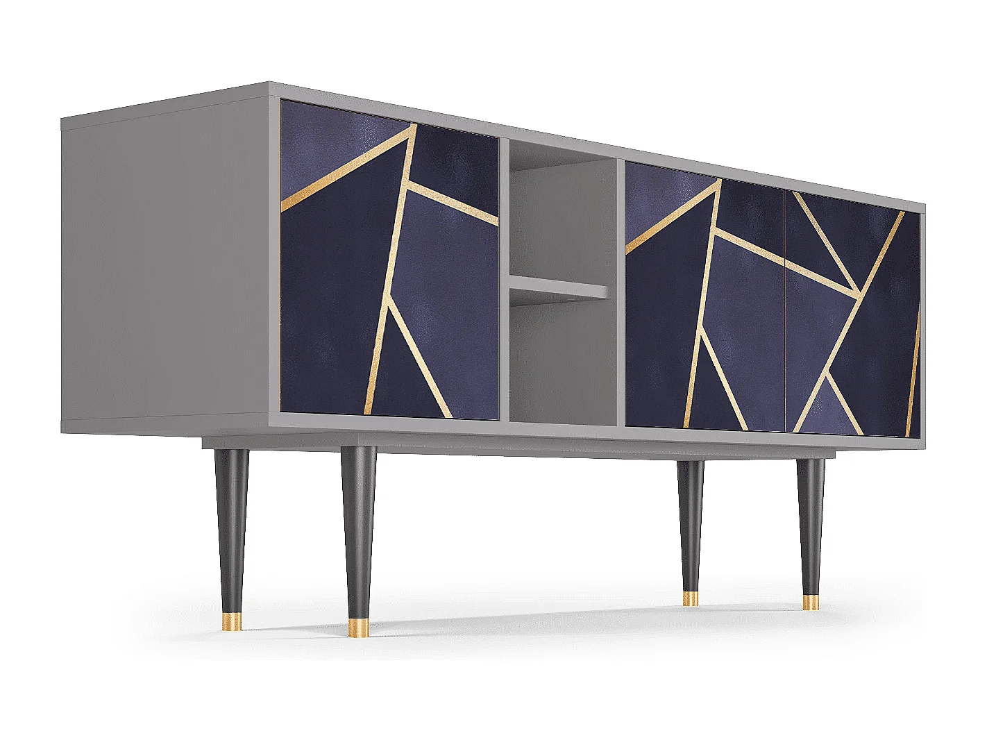 Szafka RTV - 150х69х41 cm - T5 - The Amethyst, Szary