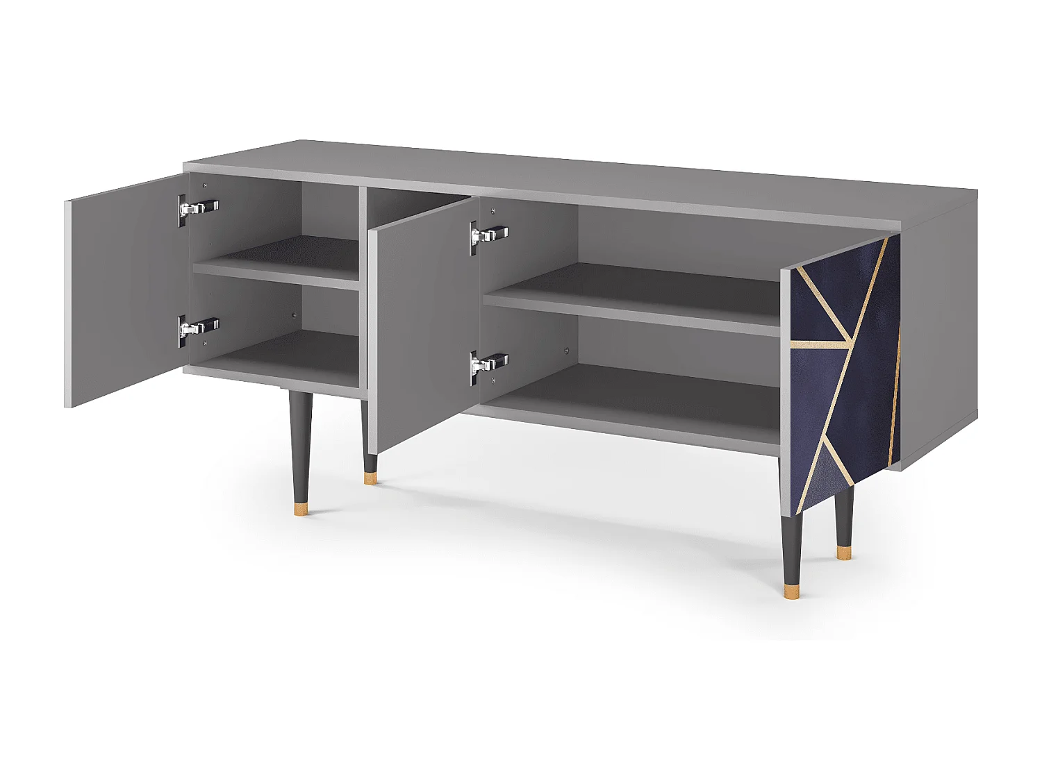 Meuble TV - 150х69х41 cm - T5 - The Amethyst, Gris