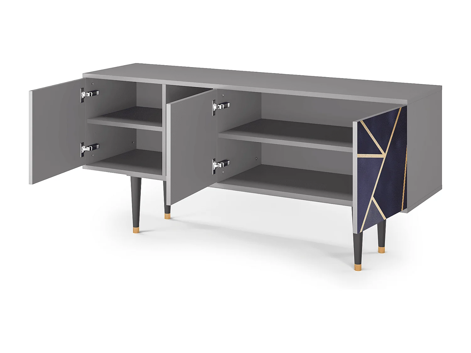 Meuble TV - 150х69х41 cm - T5 - The Amethyst, Gris