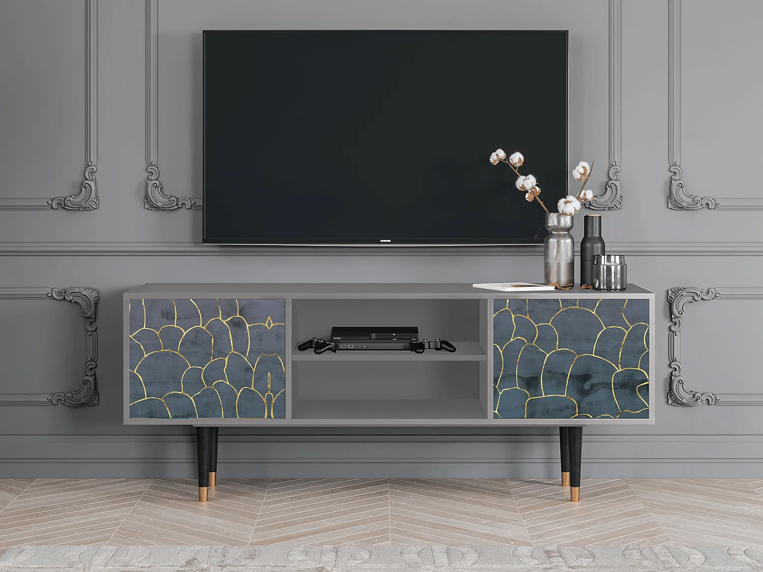 Mobile TV - 170х69х48 cm - T2 - Blue Lagoon, Grigio