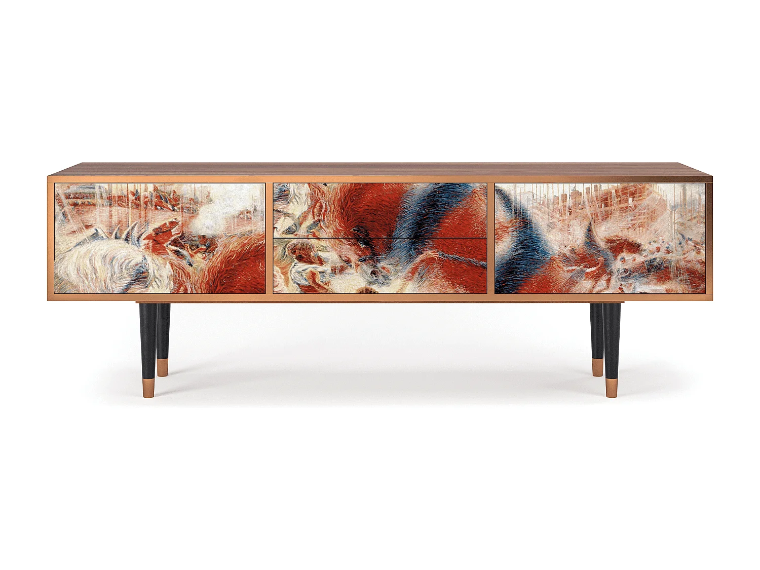 Meuble TV - 170х59х48 cm - T4 - The City Rises, Noyer