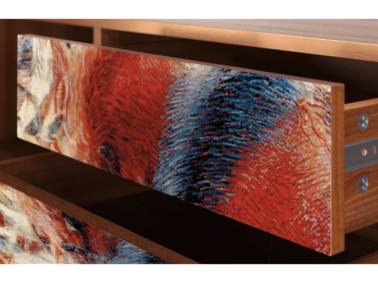 Szafka RTV - 170х59х48 cm - T4 - The City Rises, Orzech