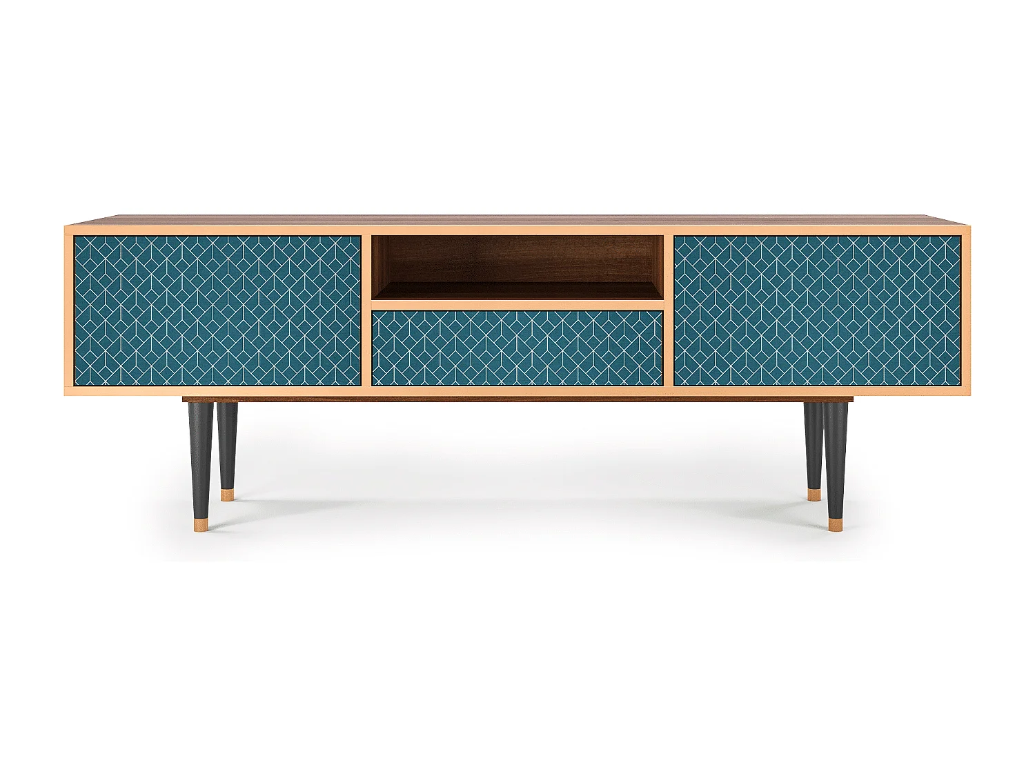 Mueble de TV - 170х59х41 cm - T6 - Turquoise Geometry, Nogal