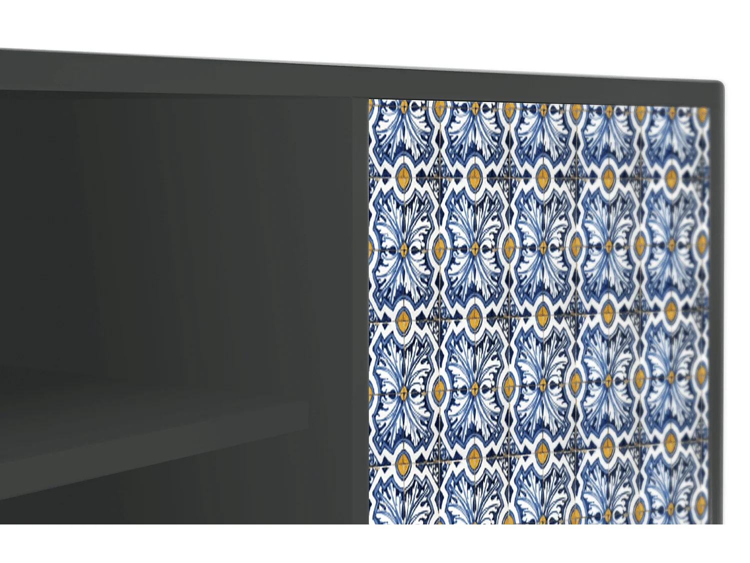 Mobile TV - 170х69х48 cm - T2 - Lovely Cornflowers, Antracite