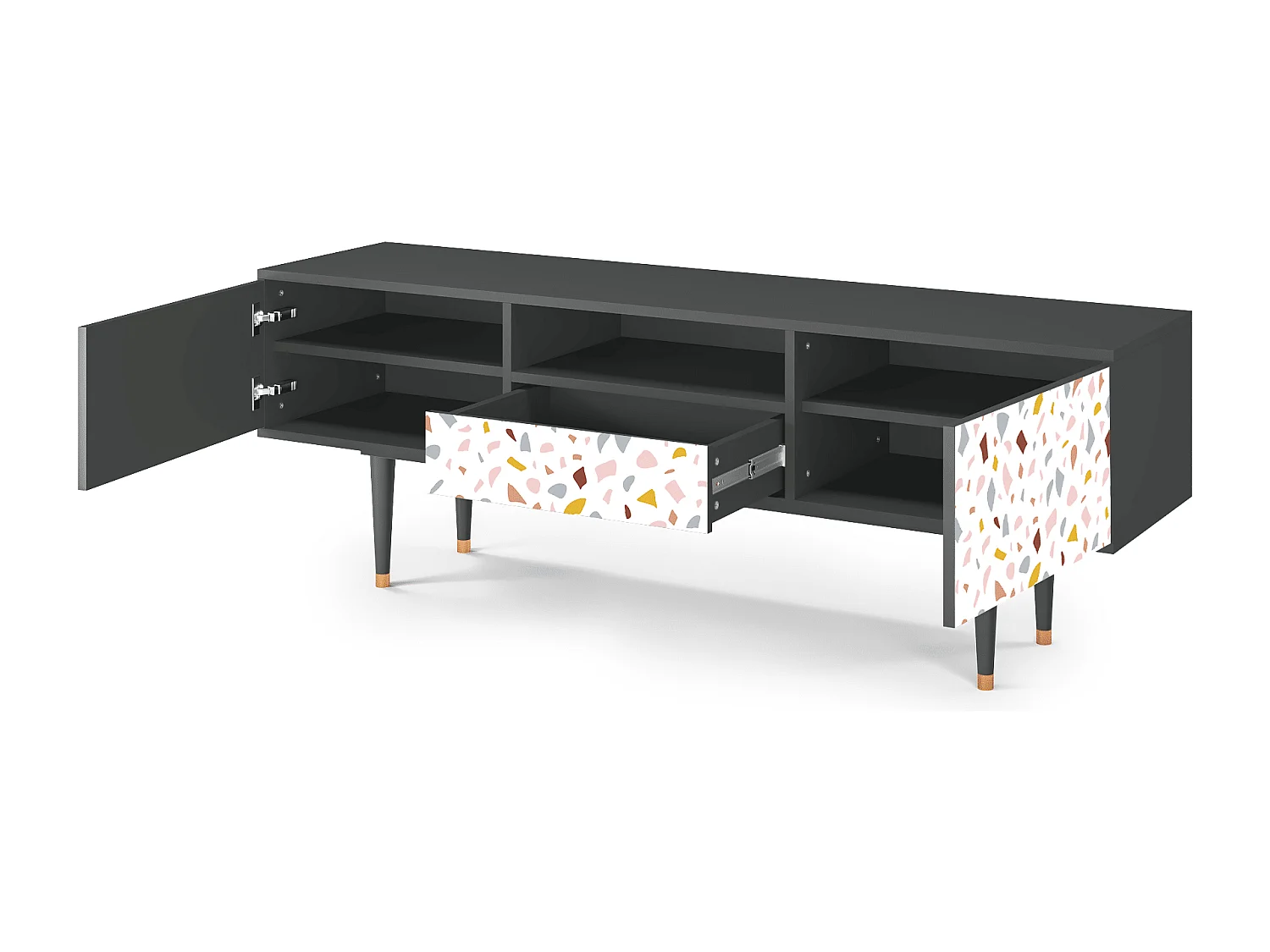 Mueble de TV - 170х59х41 cm - T6 - Marmelade Cheese, Antracita