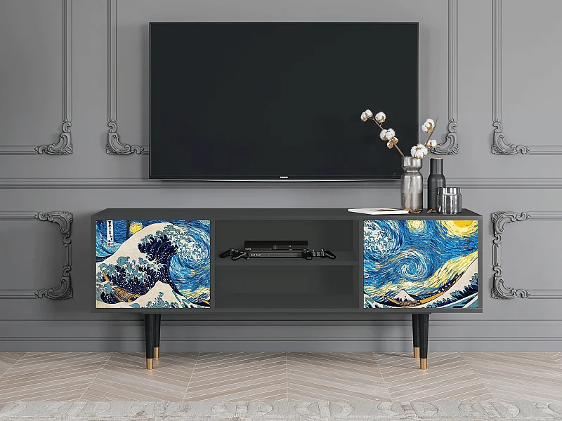 Mueble de TV - 170х69х48 cm - T2 - Great Wave, Antracite