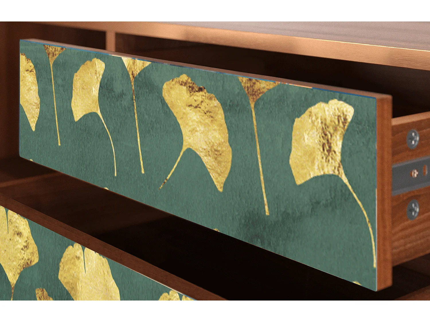 Szafka RTV - 170х59х48 cm - T4 - Gingko leaves, Orzech