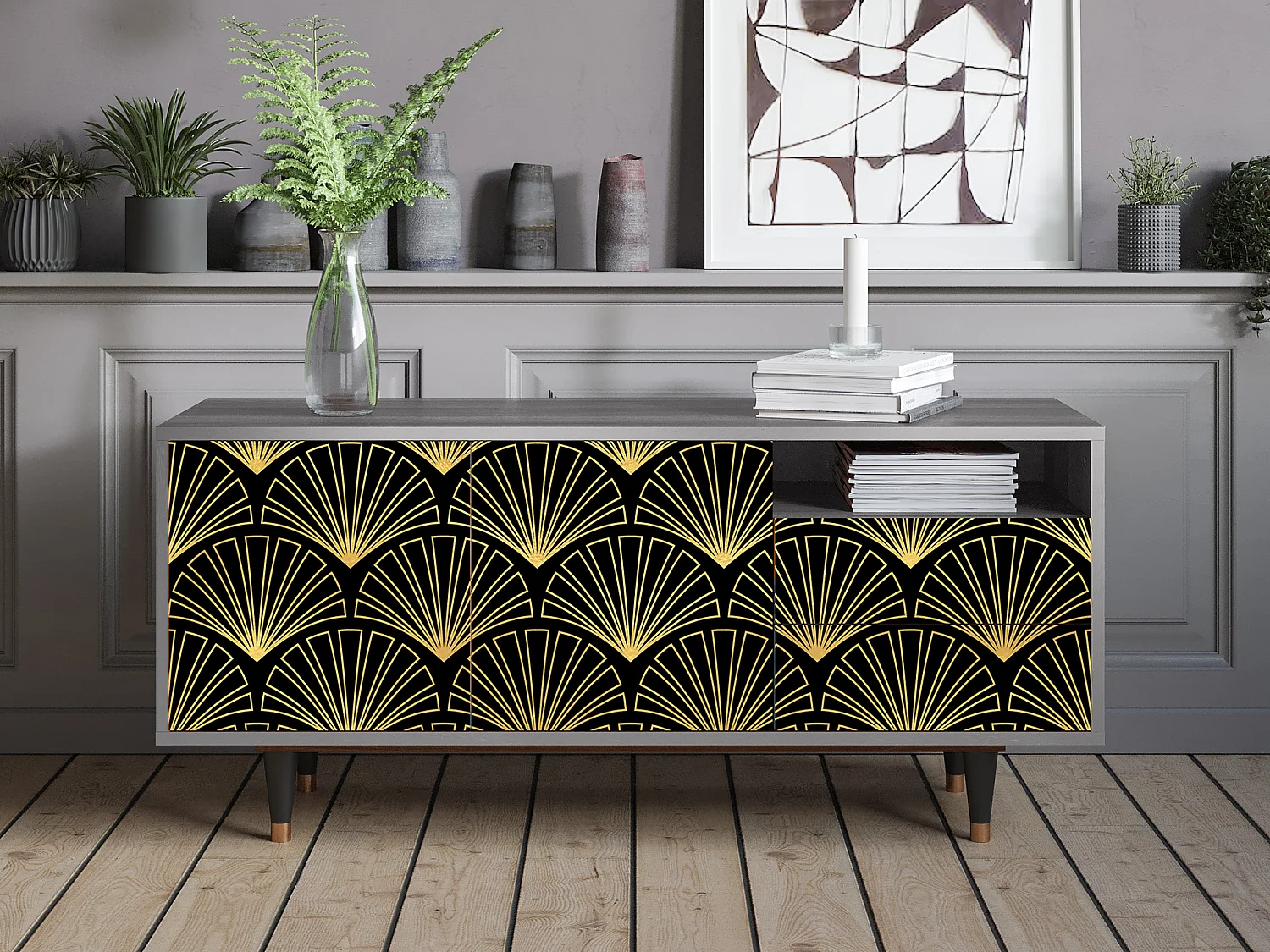 Mobile TV - 125х56х41 cm - T7 - Bird of Juno, Grigio