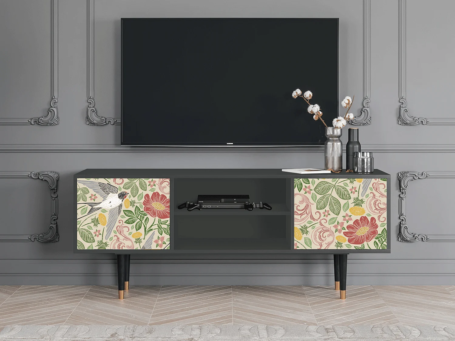 Mueble de TV - 170х69х48 cm - T2 - Spring Swallow, Antracite
