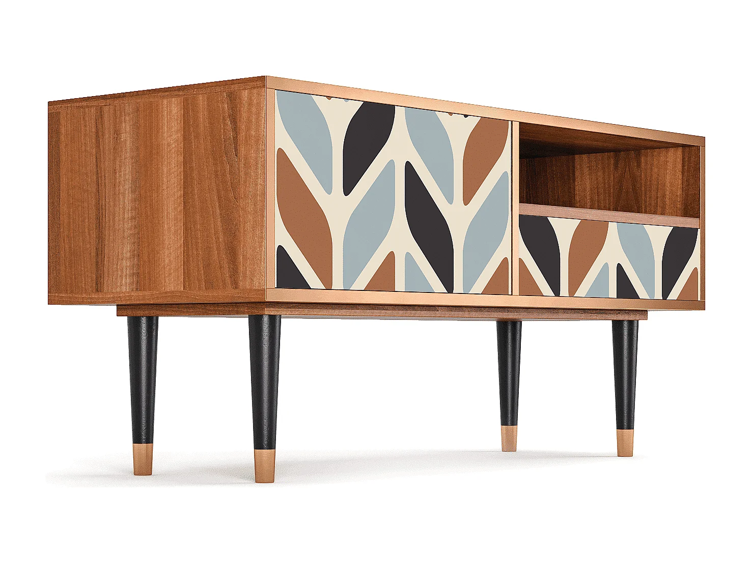 Meuble TV - 115х59х48 cm - T3 - Beige Laure, Noyer