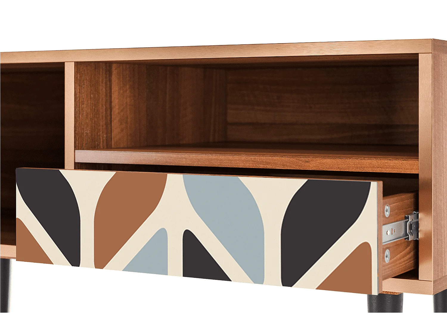 Meuble TV - 115х59х48 cm - T3 - Beige Laure, Noyer