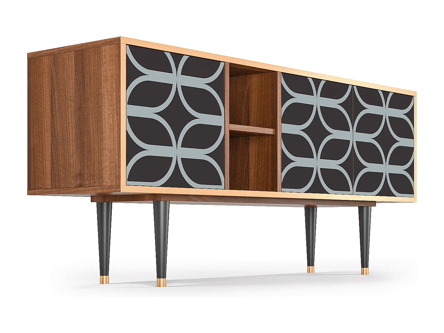 Mueble de TV - 150х69х41 cm - T5 - Braided Blue, Nogal