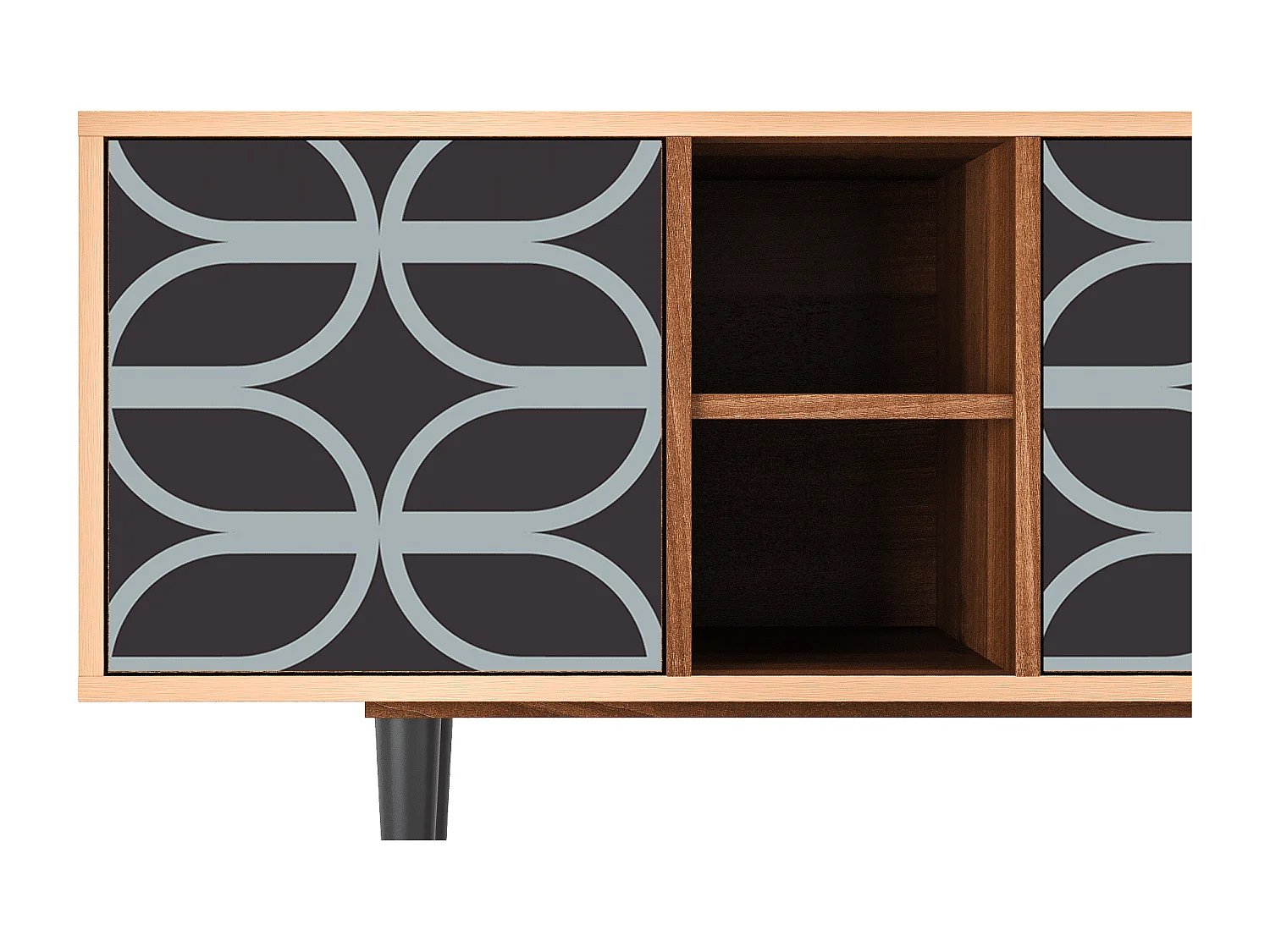 Mueble de TV - 150х69х41 cm - T5 - Braided Blue, Nogal