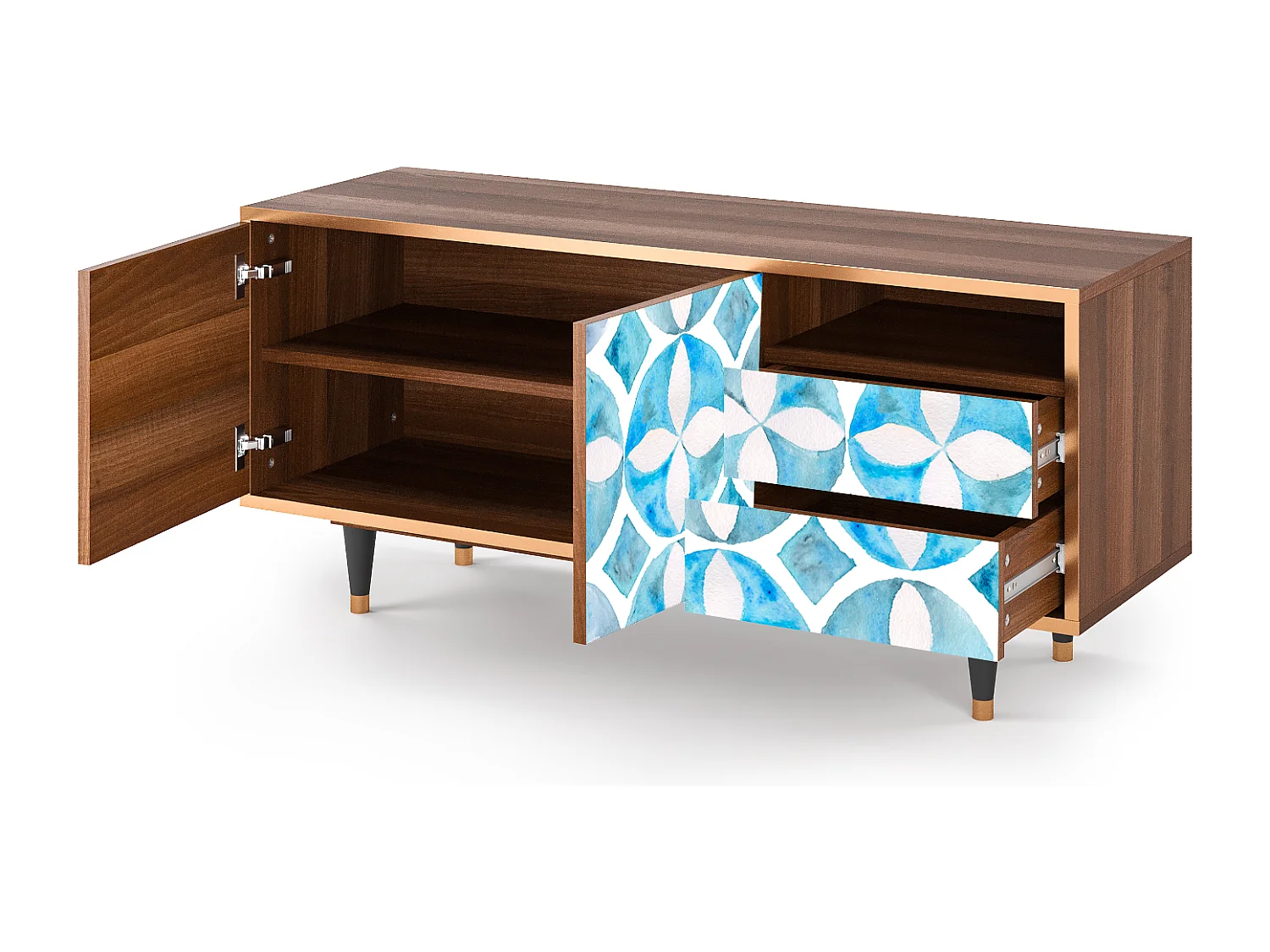 Meuble TV - 125х56х41 cm - T7 - Porto Mood, Noyer