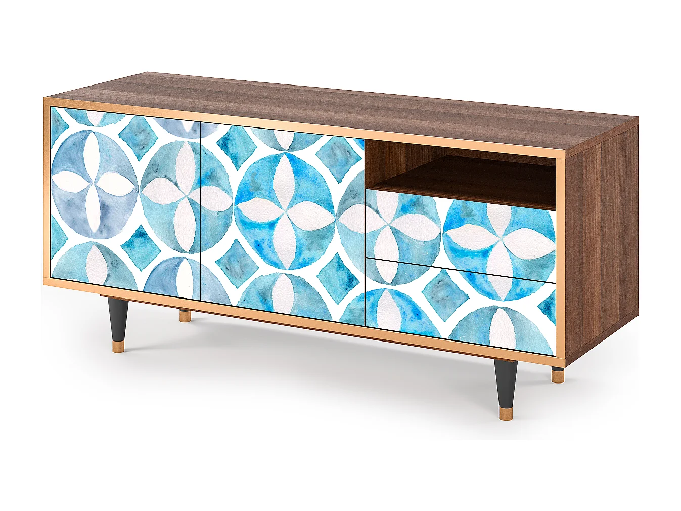 TV-meubel - 125х56х41 cm - T7 - Porto Mood, Walnoot