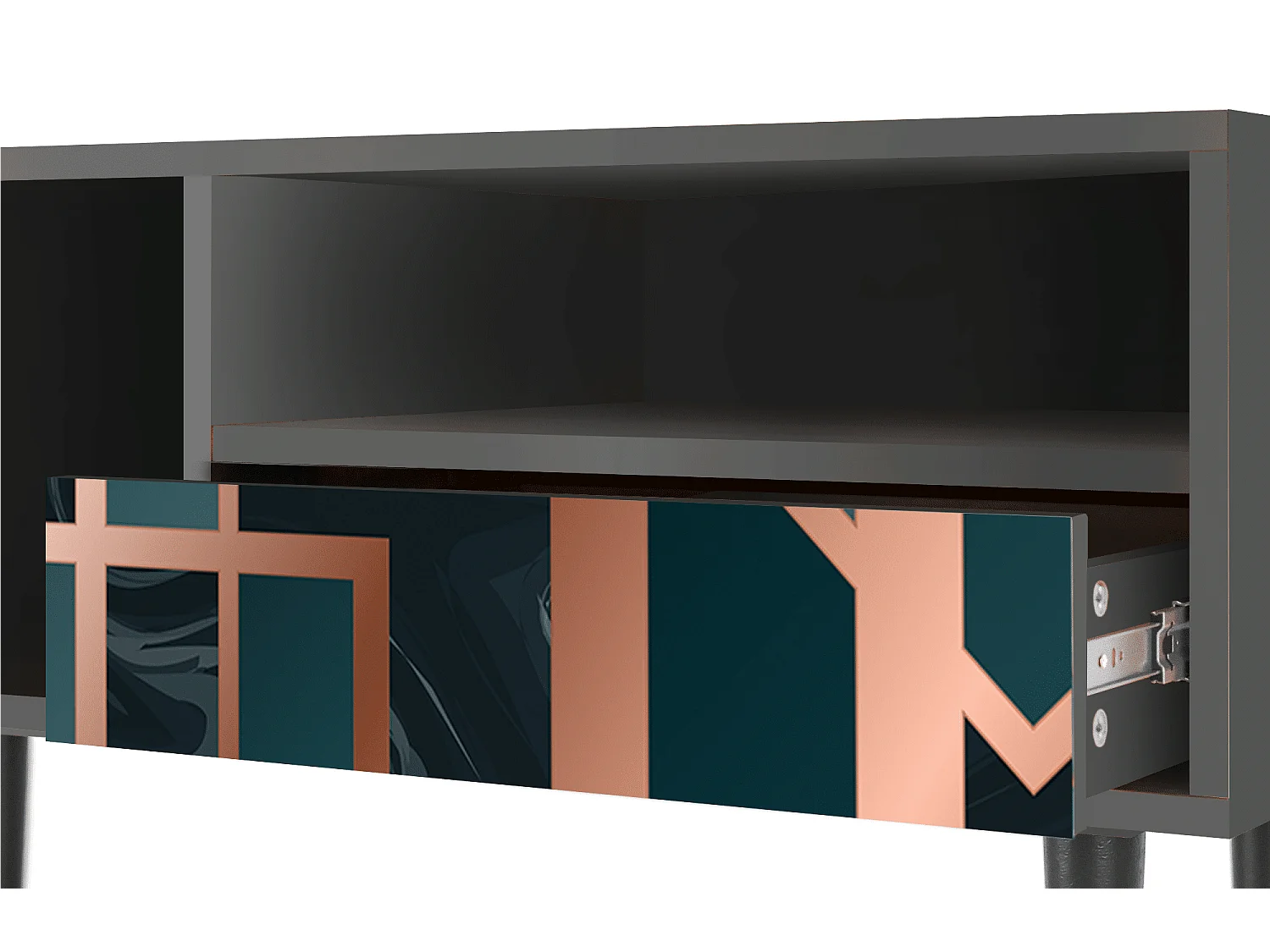 Meuble TV - 115х59х48 cm - T3 - Emerald Metro, Anthracite