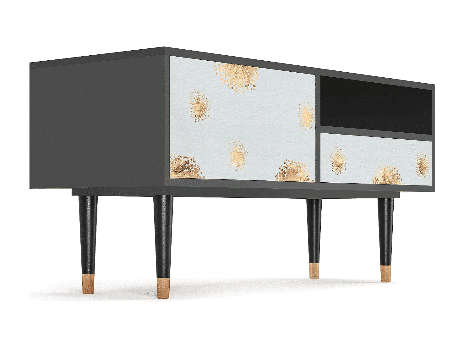 Szafka RTV - 115х59х48 cm - T3 - Sky Latte, Antracyt