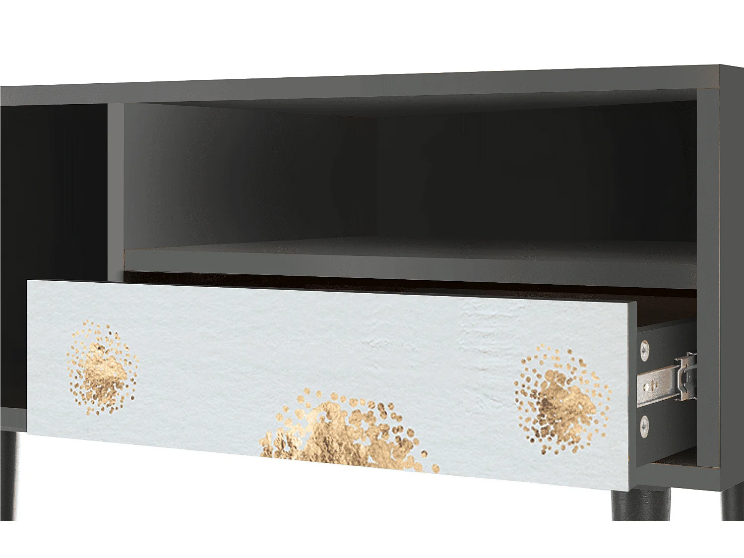 Szafka RTV - 115х59х48 cm - T3 - Sky Latte, Antracyt