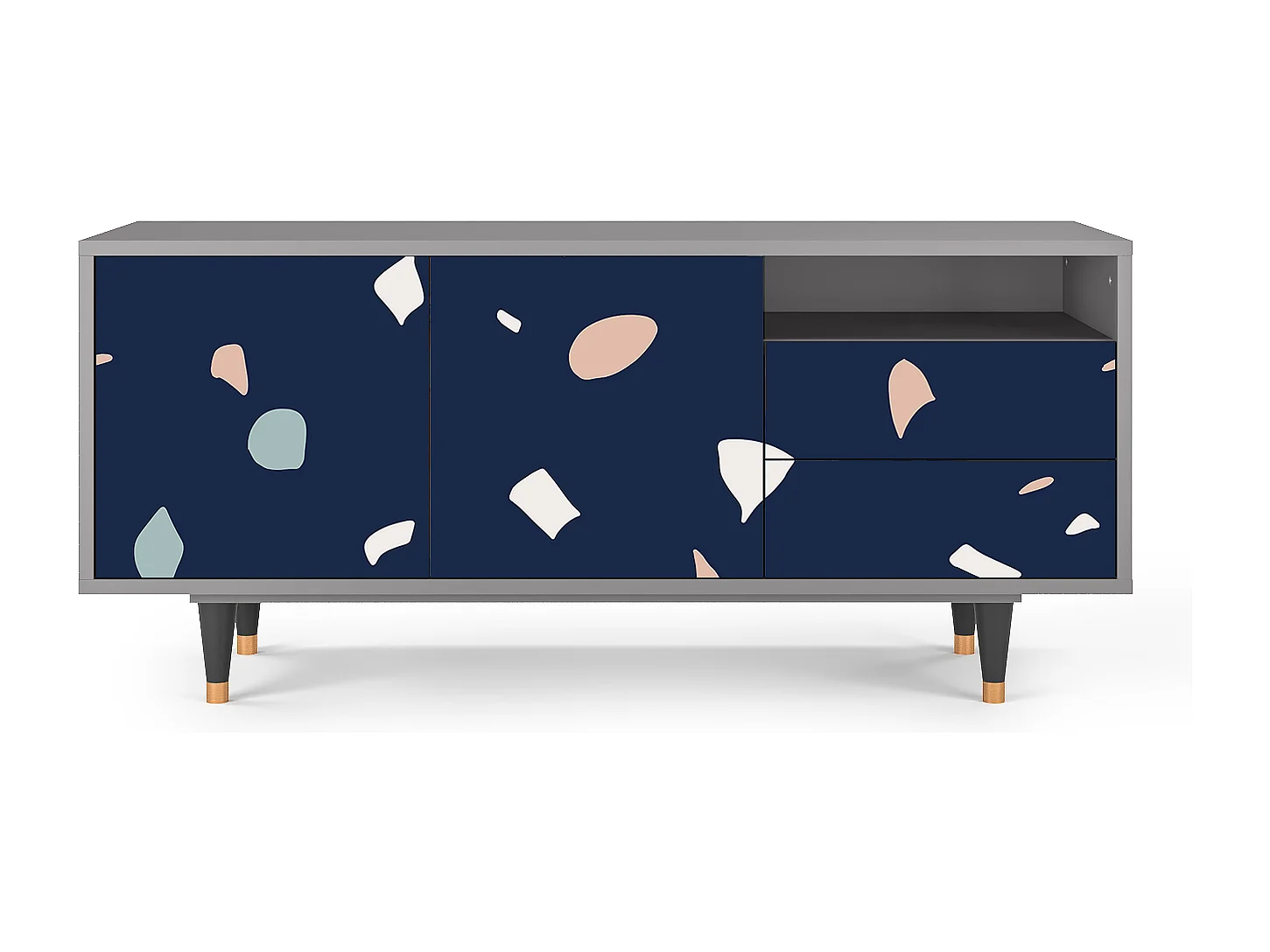 TV-Möbel - 125х56х41 cm - T7 - Space Satellites, Grau