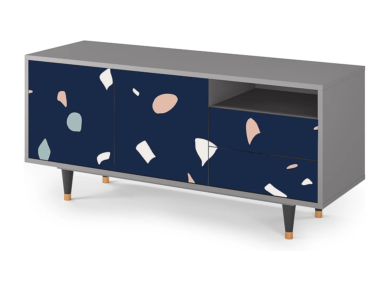 TV-Möbel - 125х56х41 cm - T7 - Space Satellites, Grau