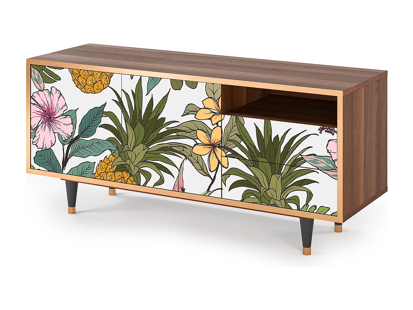 Meuble TV - 125х56х41 cm - T7 - Estival Fruit, Noyer