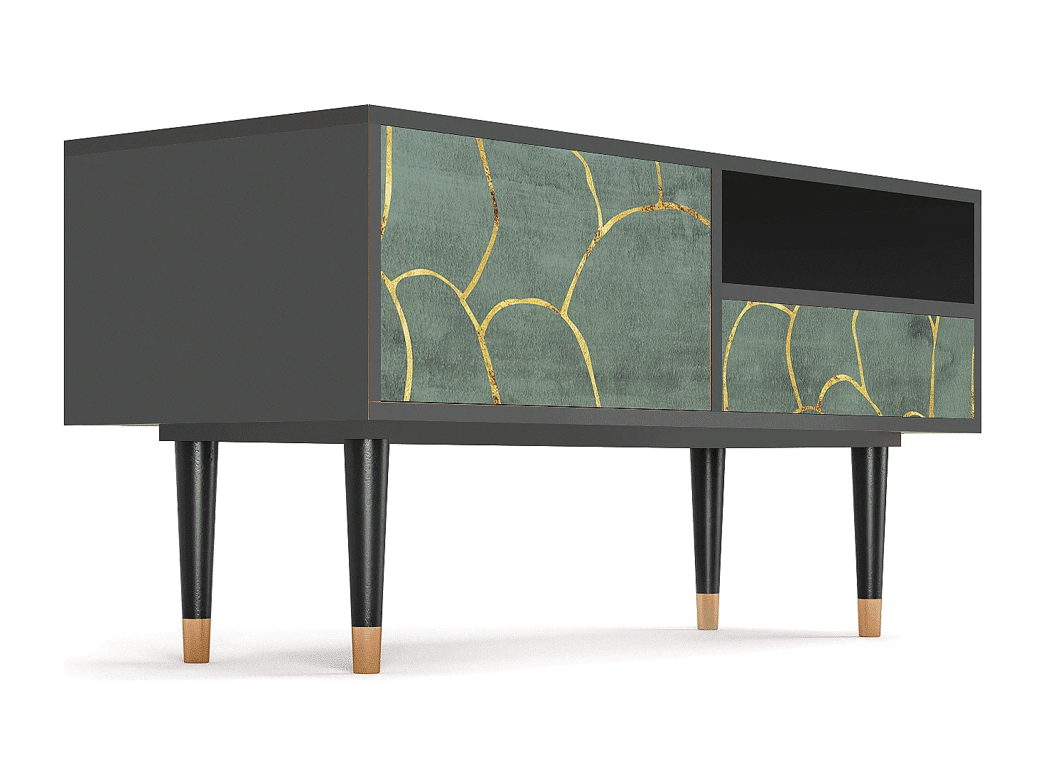 Meuble TV - 115х59х48 cm - T3 - Magnificent Water Lily, Anthracite