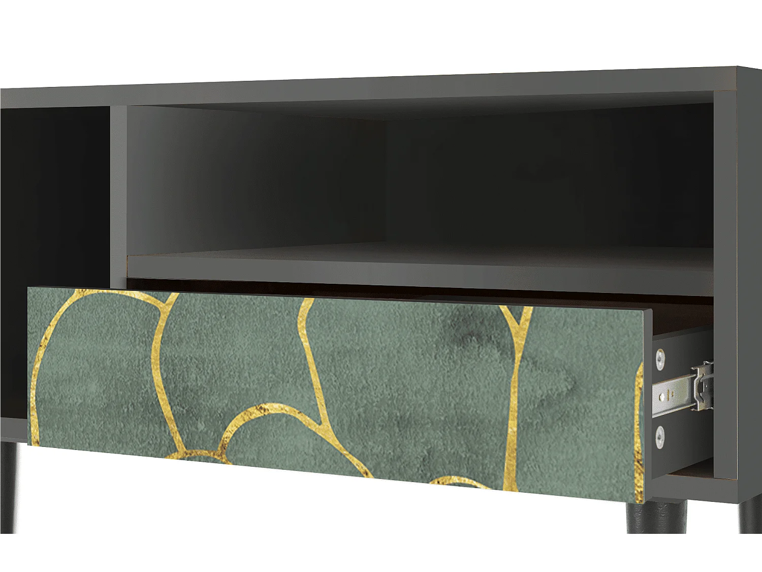 Meuble TV - 115х59х48 cm - T3 - Magnificent Water Lily, Anthracite