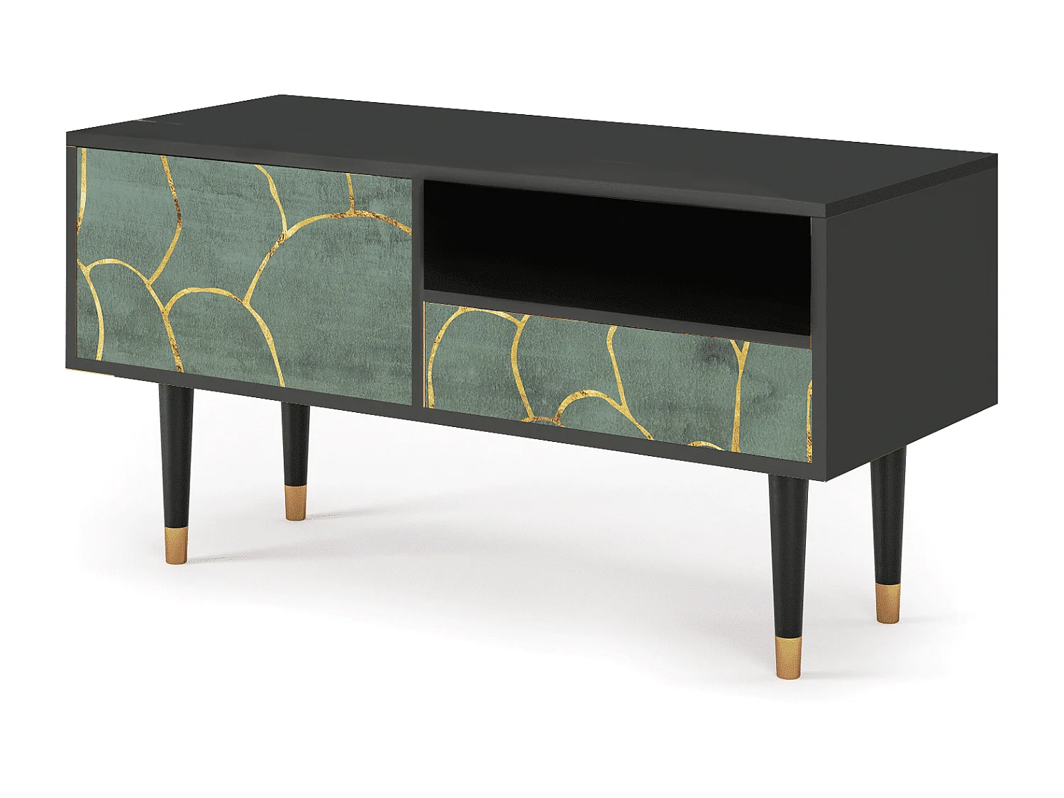 TV-meubel - 115х59х48 cm - T3 - Magnificent Water Lily, Antraciet