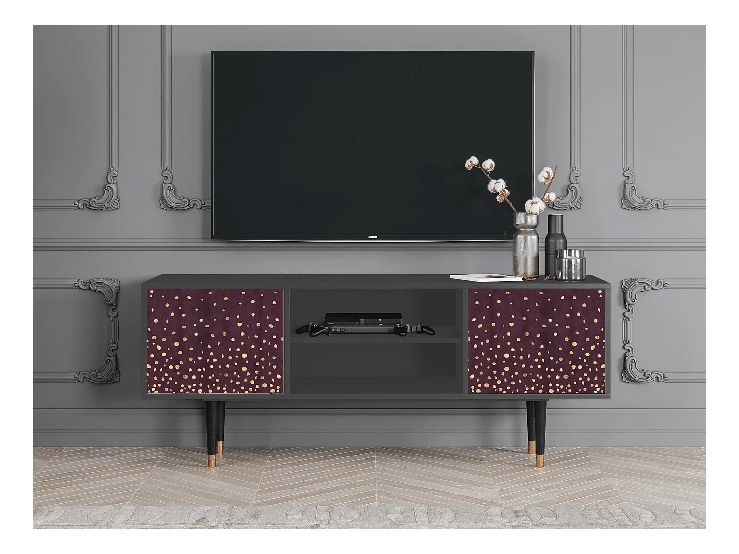 Meuble TV - 170х69х48 cm - T2 - Glowworms, Anthracite