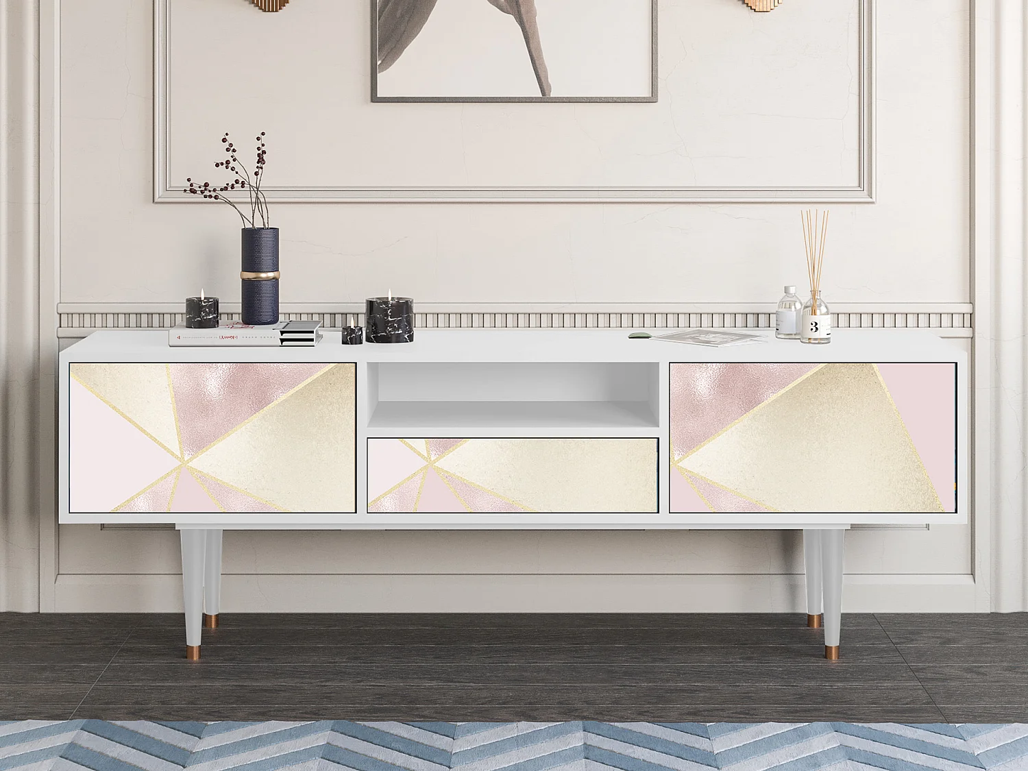 Meuble TV - 170х59х41 cm - T6 - Cosmopolitan Diva, Blanc