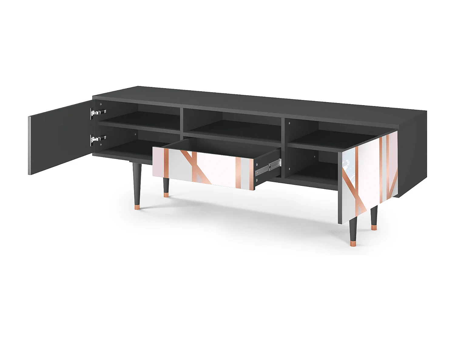 Meuble TV - 170х59х41 cm - T6 - Champagne Story, Anthracite