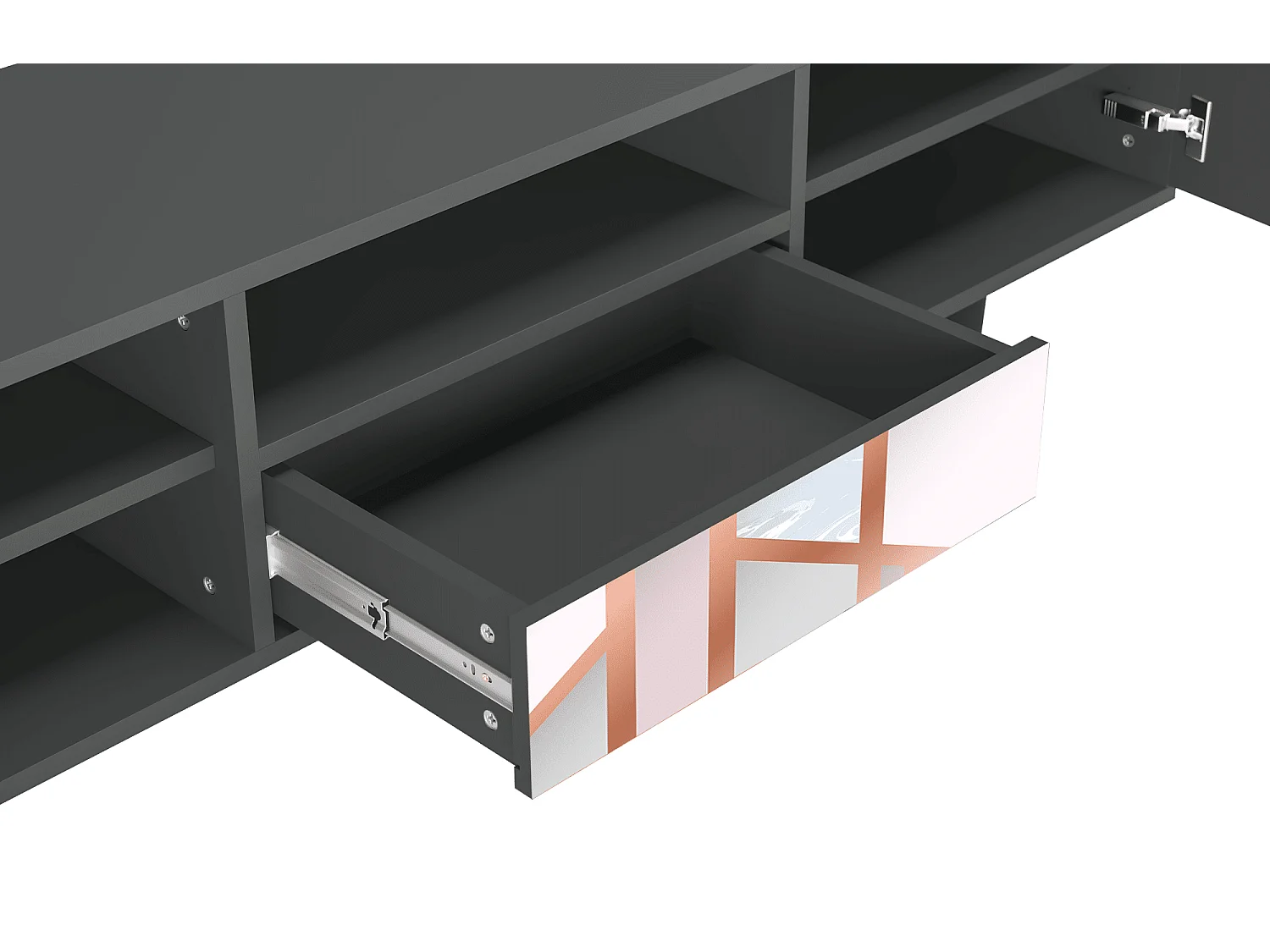 Meuble TV - 170х59х41 cm - T6 - Champagne Story, Anthracite