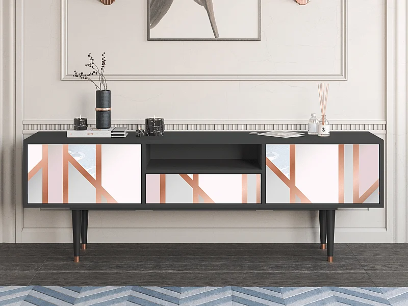 Meuble TV - 170х59х41 cm - T6 - Champagne Story, Anthracite