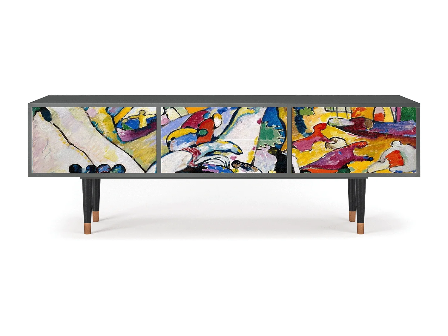 Szafka RTV - 170х59х48 cm - T4 - Improvisation 26  , Antracyt