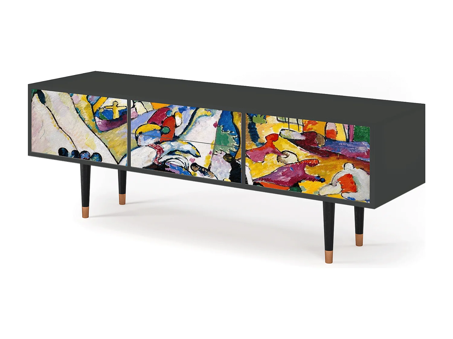 Szafka RTV - 170х59х48 cm - T4 - Improvisation 26  , Antracyt