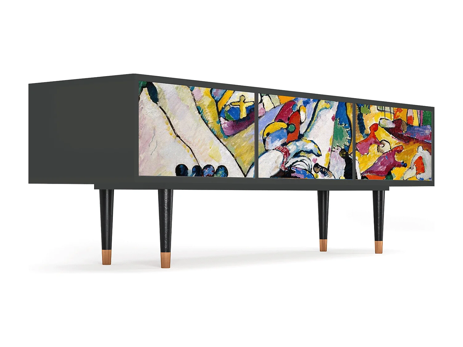 Szafka RTV - 170х59х48 cm - T4 - Improvisation 26  , Antracyt